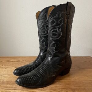 Black Leather Cowboy Boots